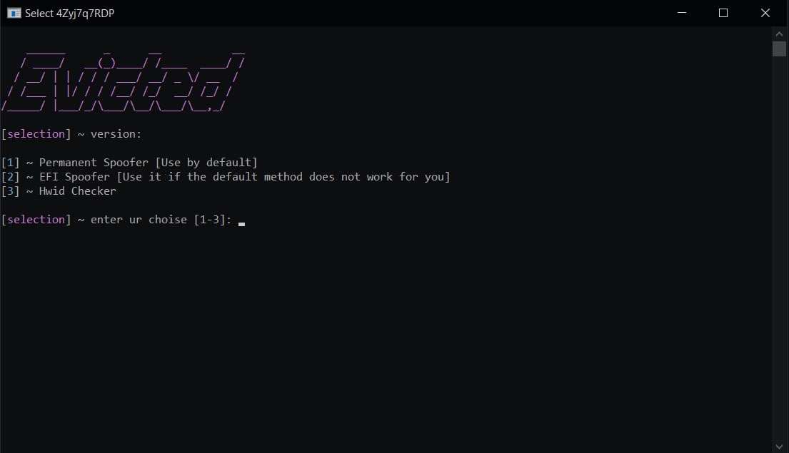 screenshot PERMANENT SPOOFER
