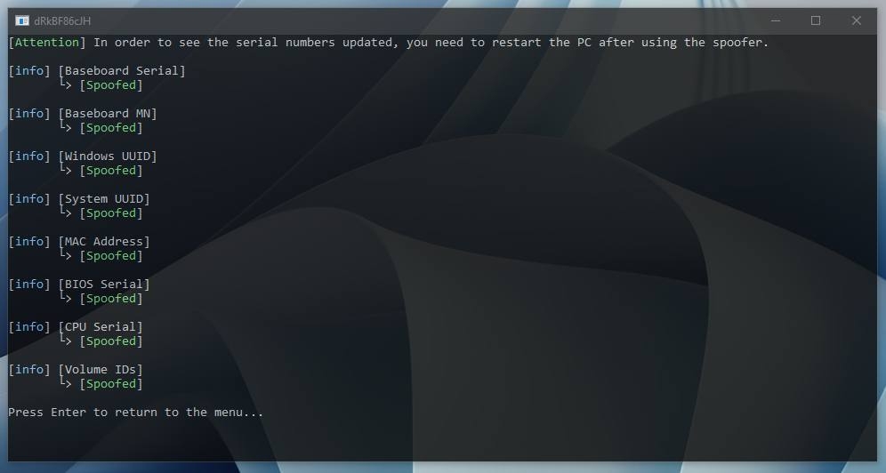 screenshot 2 PERMANENT SPOOFER