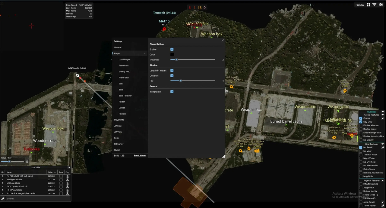 screenshot 4 EFT RADAR CLUTCH DMA